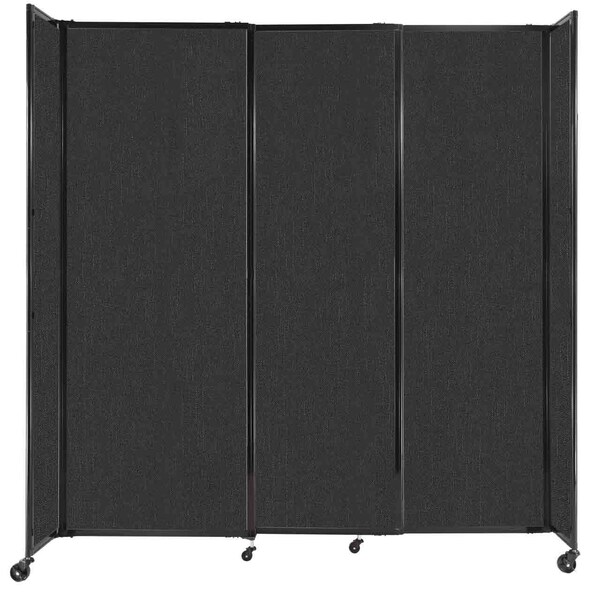StraightWall Sliding Portable Partition 7'2" x 7'6" Black Fabric